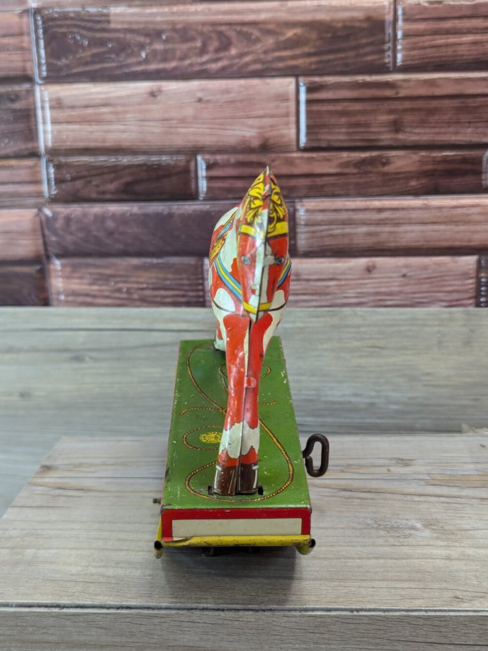 Red Ranger Ride Em Cowboy Wind Up Toy Rocking Horse Missing Rider Wyandotte - Picture 4 of 11